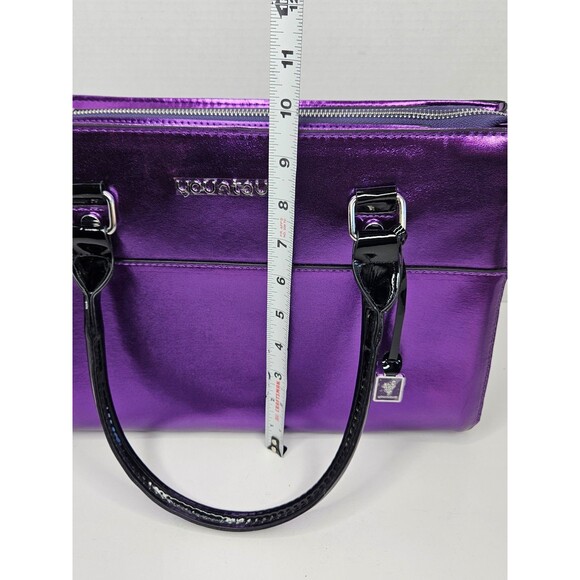 Younique Shiny Metallic Purple Makeup Tote Bag Purse - Picture 5 of 11